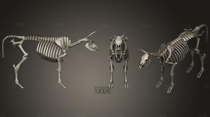 Cow Skeleton stl model for CNC